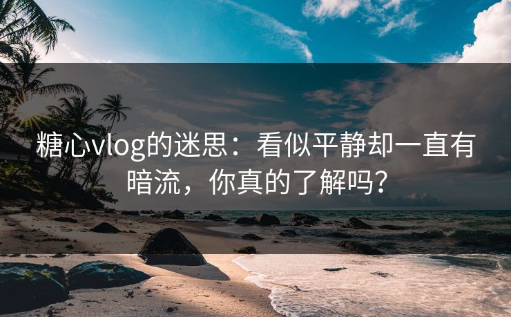 糖心vlog的迷思：看似平静却一直有暗流，你真的了解吗？