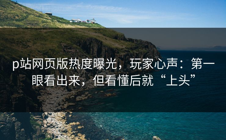 p站网页版热度曝光，玩家心声：第一眼看出来，但看懂后就“上头”