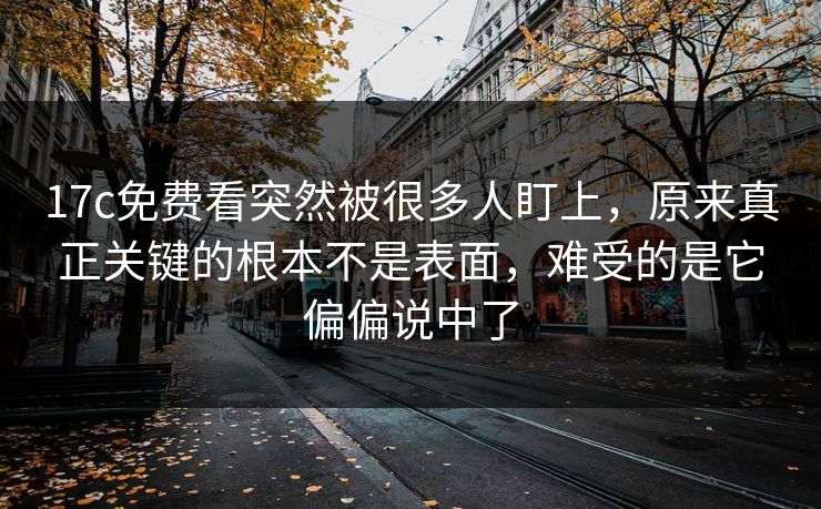 17c免费看突然被很多人盯上，原来真正关键的根本不是表面，难受的是它偏偏说中了