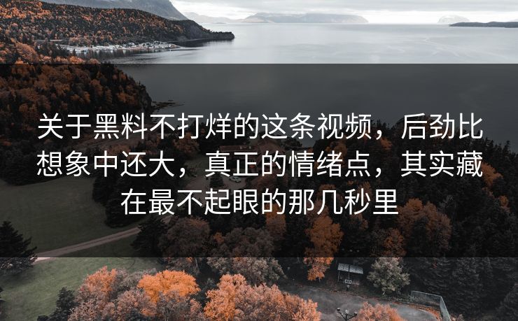 关于黑料不打烊的这条视频,后劲比想象中还大,真正的情绪点,其实藏在最不起眼的那几秒里 关于黑料不打烊的这条视频,后劲比想象中还大,真正的情绪点,其实藏在最不起眼的那几秒里